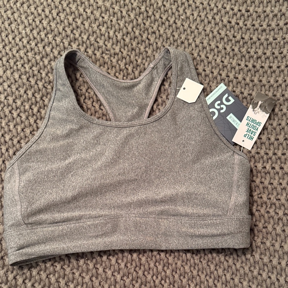 DSG Women's Metallic Silver Racerback Sports Bra